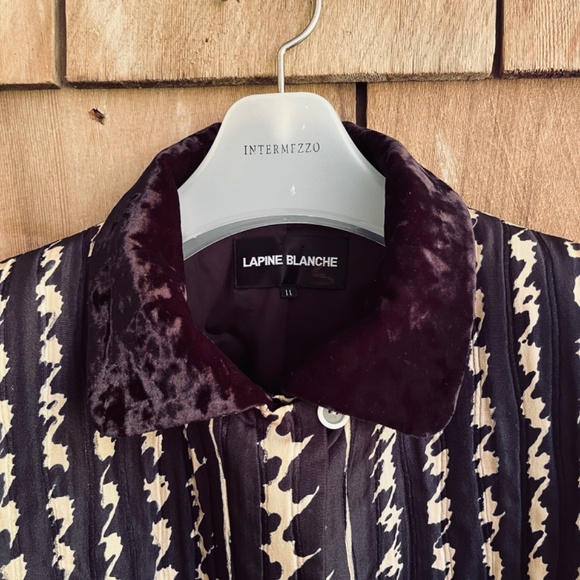 Lapine Blanche Japanese Vintage Y2K Quilted Silk Jacquard Velvet Lined Jacket M - Picture 3 of 16